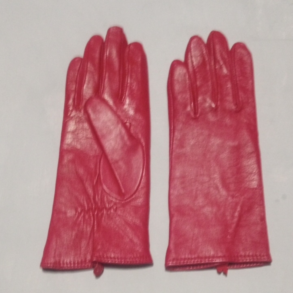 NWOT Charter Club Women’s Vibrant Red Leather Gloves, Size Small